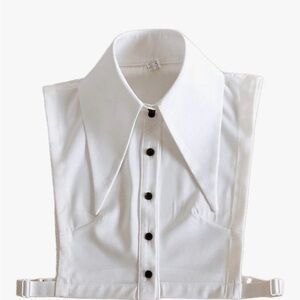 White Detachable Collar Dickey Front